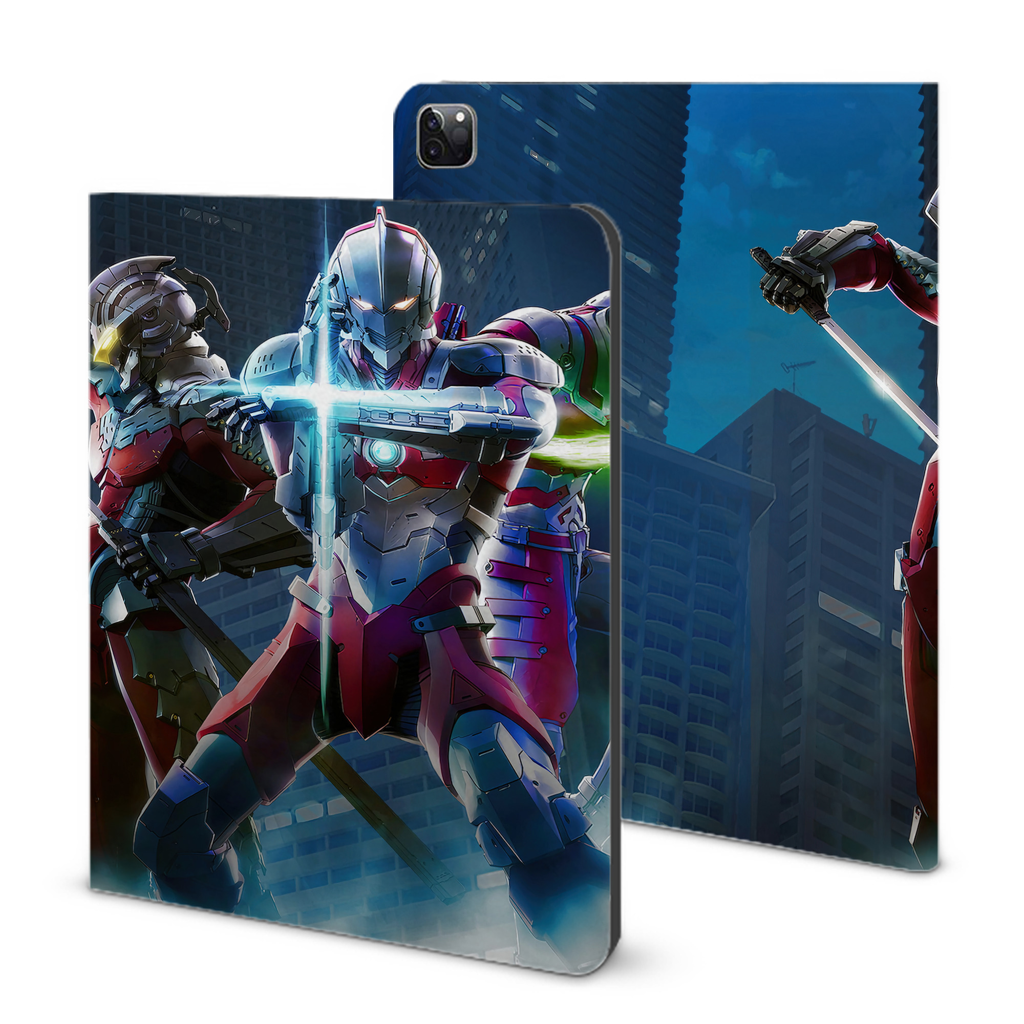 （画像用） ウルトラマン Ultraman IPad ケース ブック型 PUレザー TPU 耐衝撃 軽量 薄型 ペン収納なし 全面保護 IPad 各モデル対応
